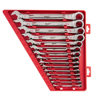 Milwaukee 15pc Ratcheting Combination Wrench Set - SAE