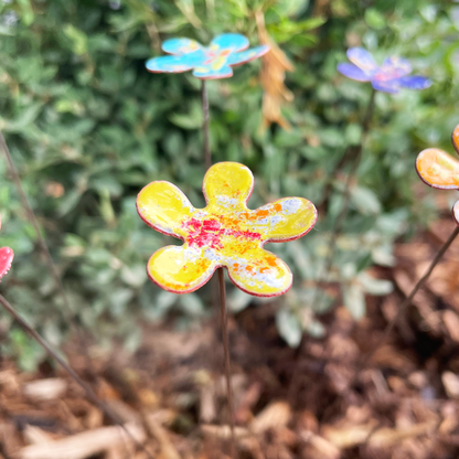 Small Copper Enamel Flowers