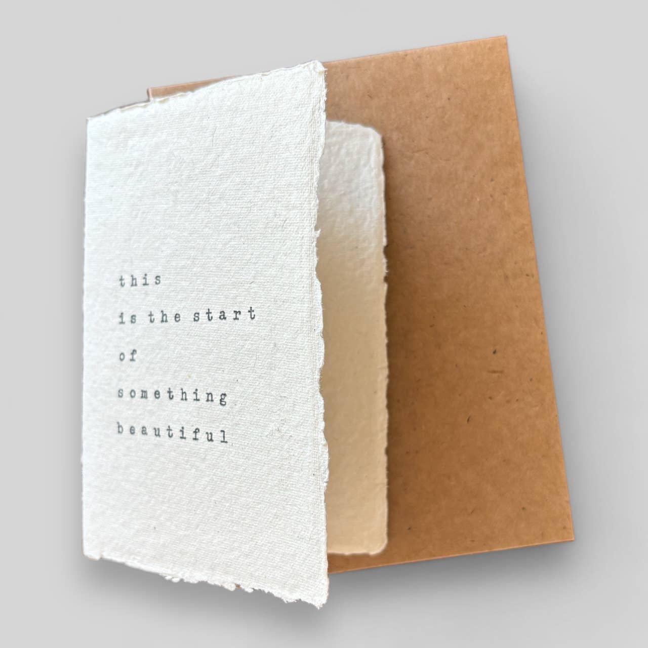 Handmade typewritten wedding card