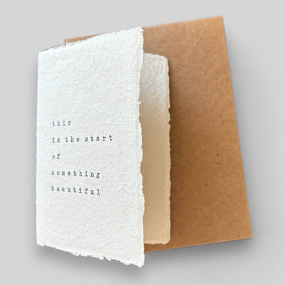 Handmade typewritten wedding card