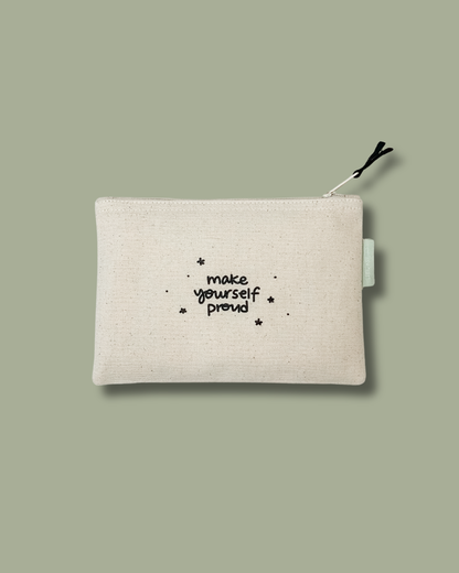Live Joyfully Small Canvas Zipper Pouch