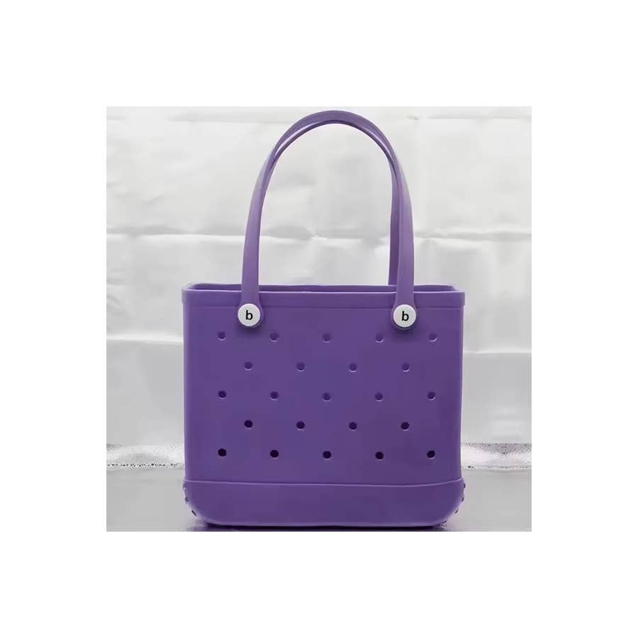 Summer Rubber Tote Solid Color Jelly Beach Bags