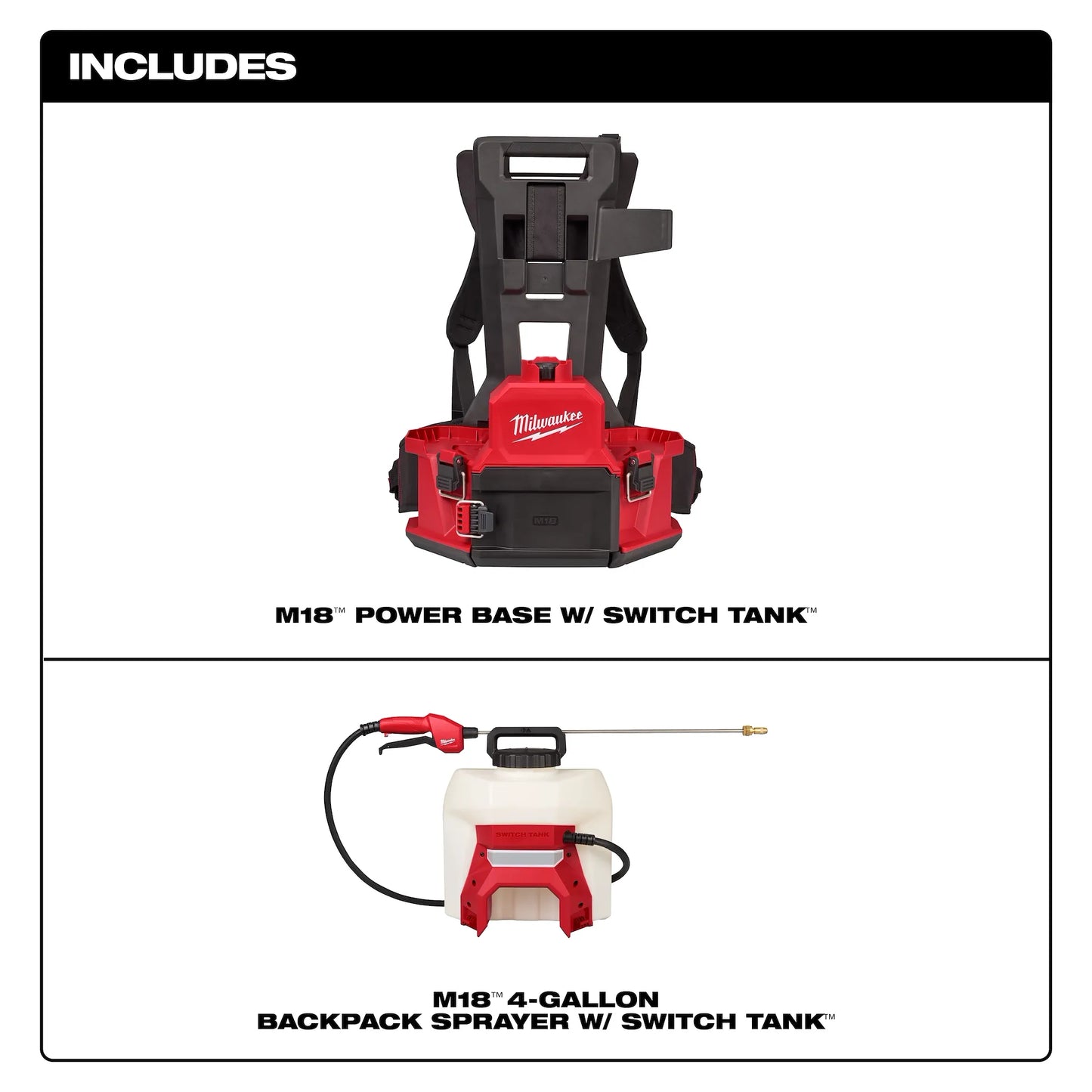 Milwaukee M18™ 4-Gallon Backpack Sprayer w/ SWITCH TANK™ (Tool Only)