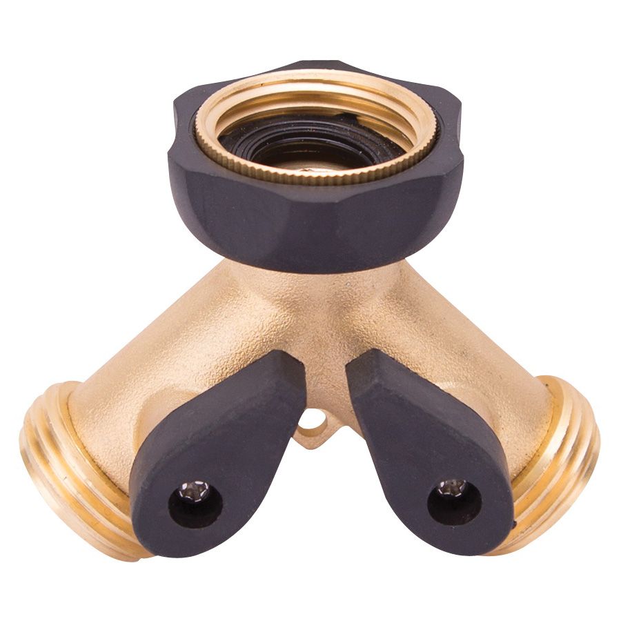 Landscapers Select Y-Connector, Female and Male, Brass,