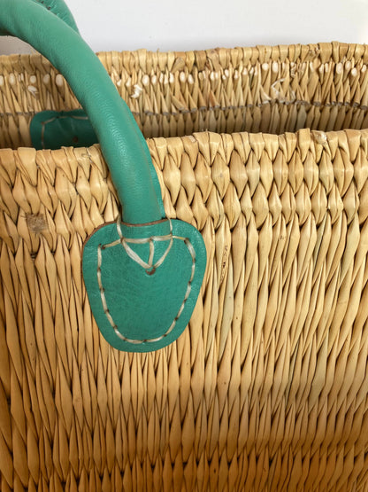 Small Tote, Teal Handle