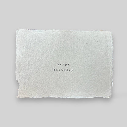 Handmade typewritten birthday postcard 