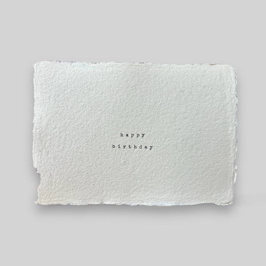 Handmade typewritten birthday postcard 