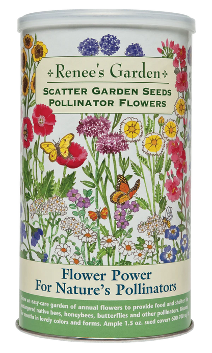 Renee's Garden Flower Power For Natures Pollinators Scatter Can
