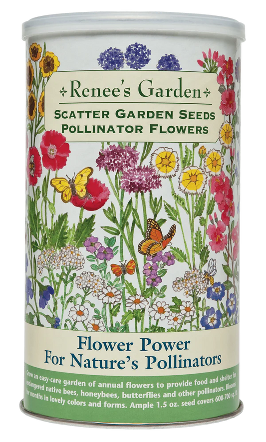 Renee's Garden Flower Power For Natures Pollinators Scatter Can