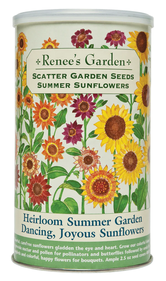 Heirloom Summer Garden Dancing, Joyous Sunflowers Scatter Can