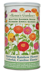 Heirloom Rainbow Flowers, Colorful, Carefree Zinnias Scatter Can