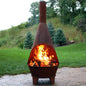 6 ft Steel Outdoor Chiminea Fire Pit with Grill Grate