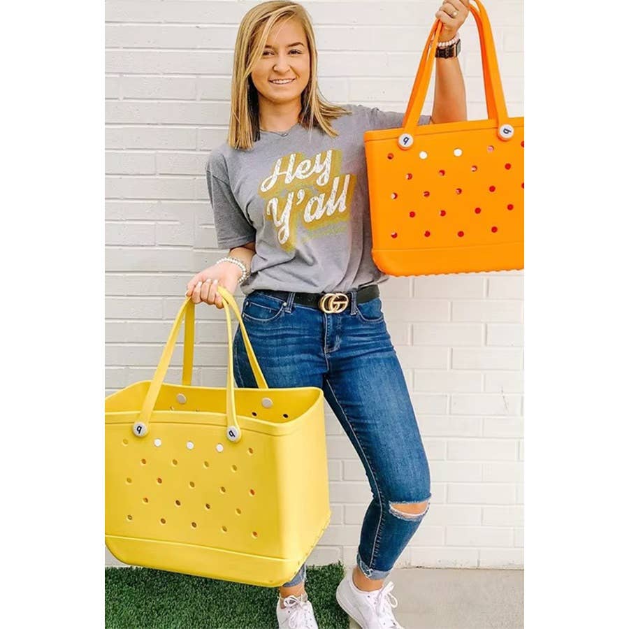 Summer Rubber Tote Solid Color Jelly Beach Bags