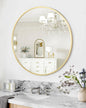 Gold Circle Wall Mirror 32 Inch Round Matte Metal Frame