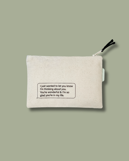 Live Joyfully Small Canvas Zipper Pouch