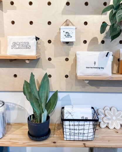 So Much to be Thankful For Large Canvas Zipper Pouch