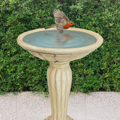 Grecian Reinforced Concrete Bird Bath - 16 in - White