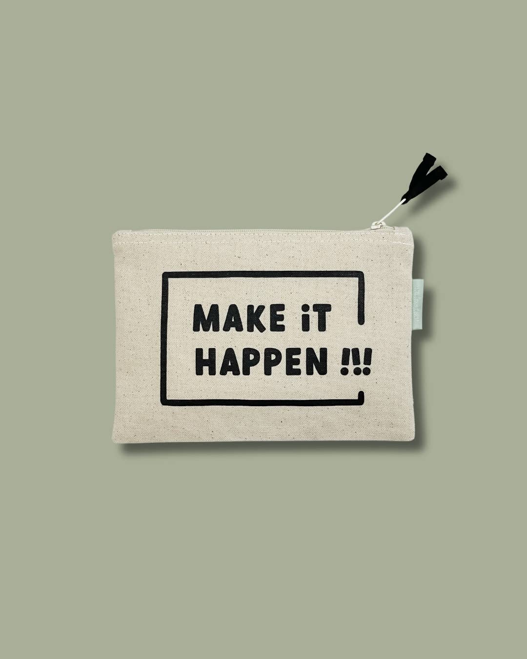 Live Joyfully Small Canvas Zipper Pouch