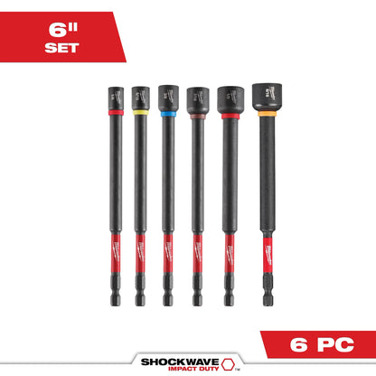 Milwaukee 6PC SHOCKWAVE™ Impact Duty 6" Magnetic Nut Driver Set