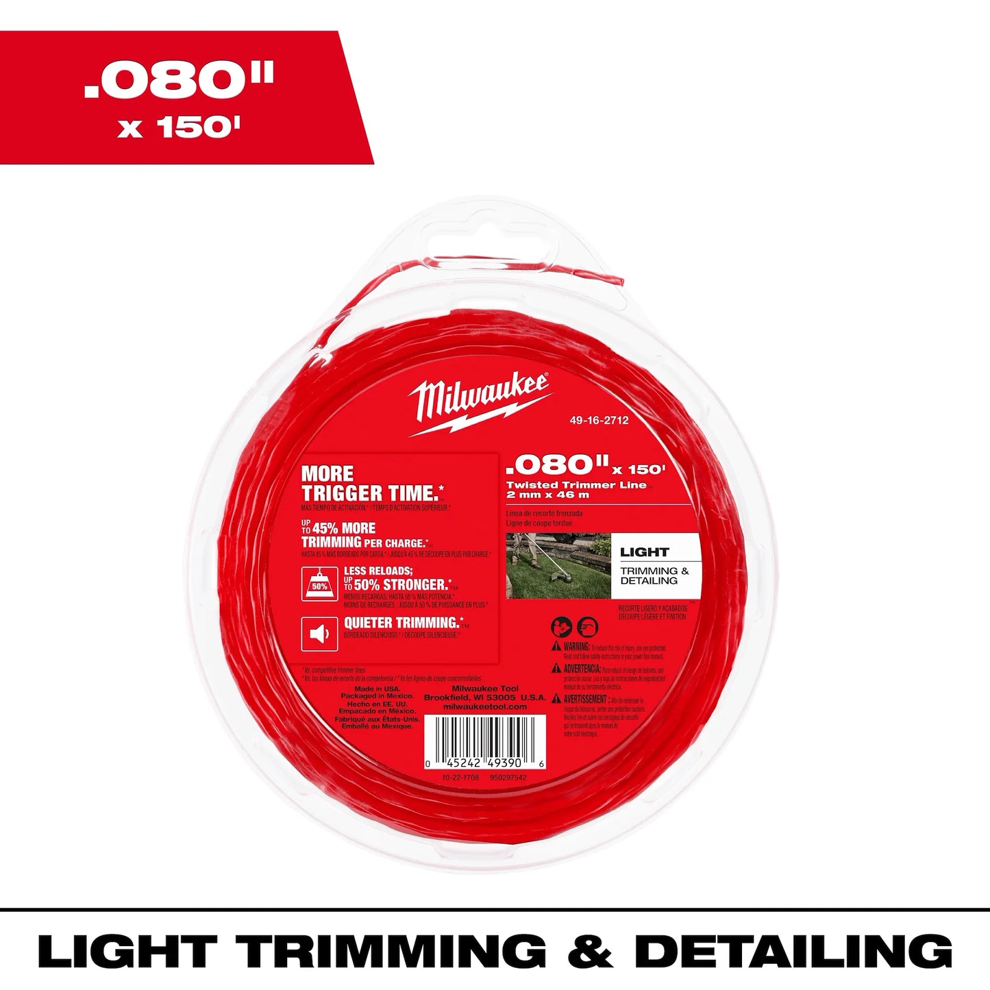Milwaukee .080" x 150’ Twisted Trimmer Line