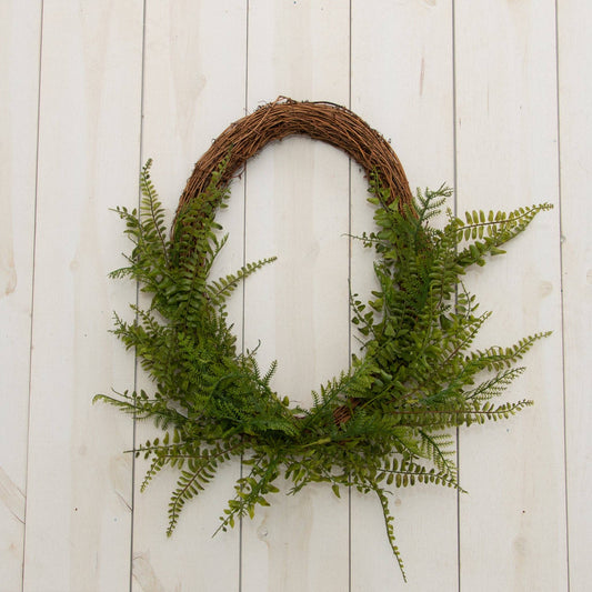 Wreath - Oval Twig Base, Mixed Ferns (PC)