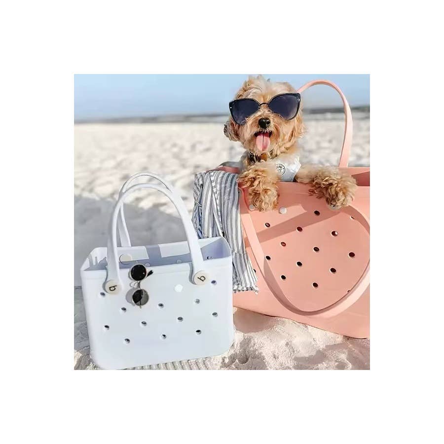 Summer Rubber Tote Solid Color Jelly Beach Bags