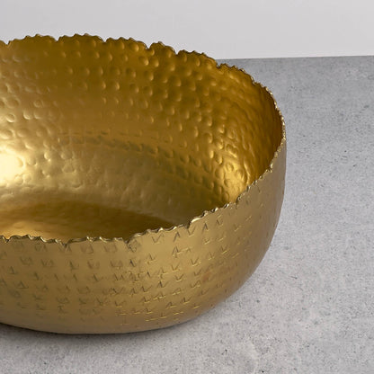 Gold Oval Hammered Bowl