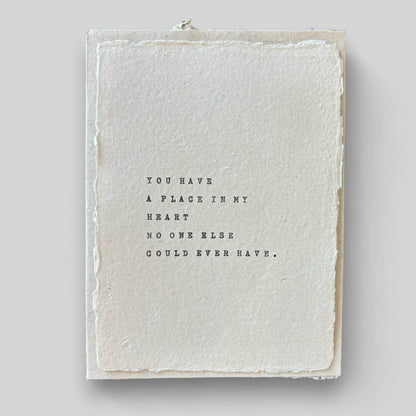 Handmade Typewritten Friend Card - Deckled Envelope