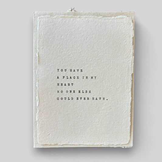 Handmade Typewritten Friend Card - Deckled Envelope