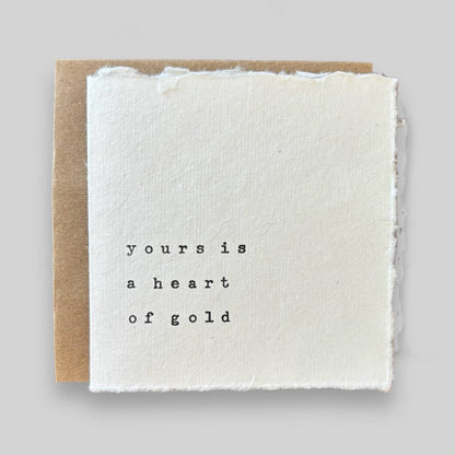 Small white handmade typewritten friend card 