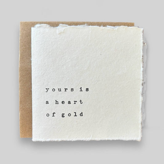 Small white handmade typewritten friend card 