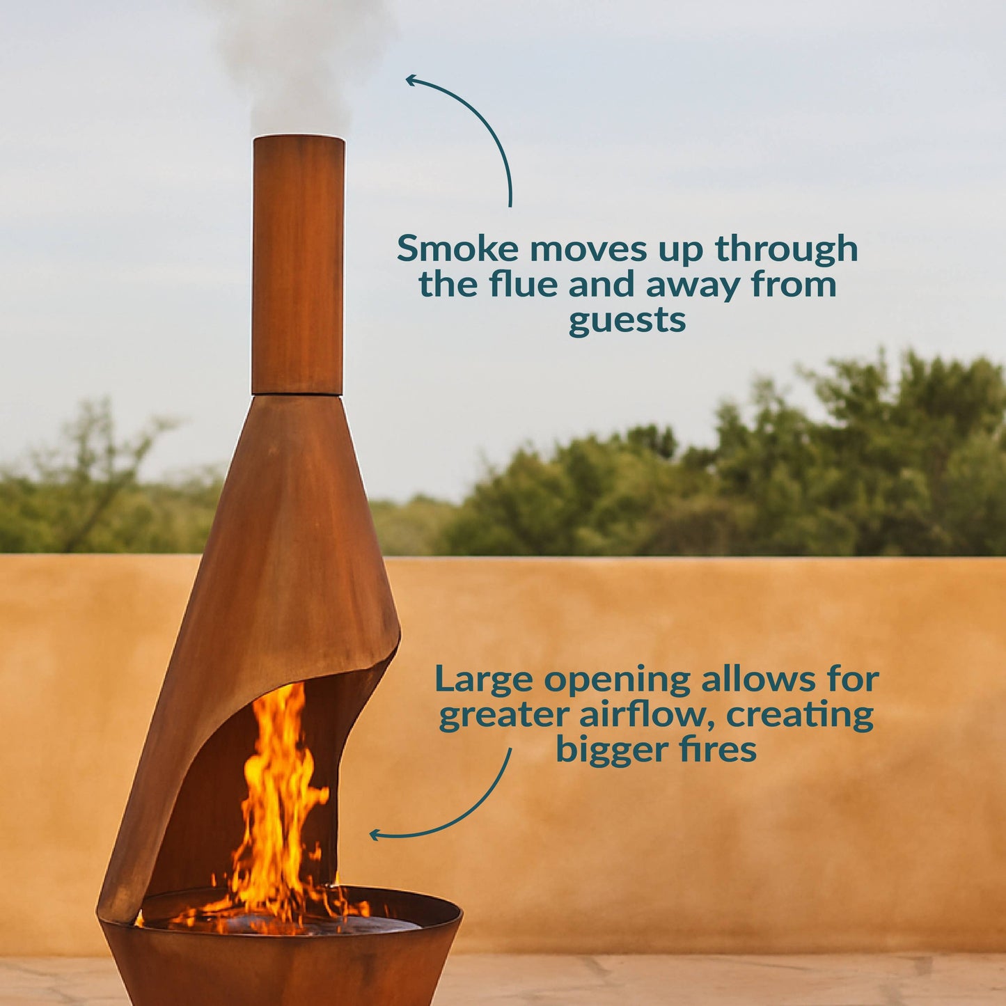 6 ft Steel Outdoor Chiminea Fire Pit with Grill Grate