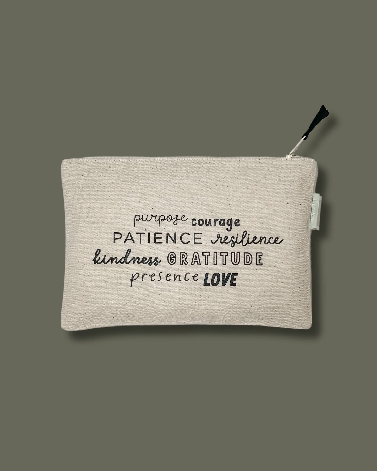 So Much to be Thankful For Large Canvas Zipper Pouch