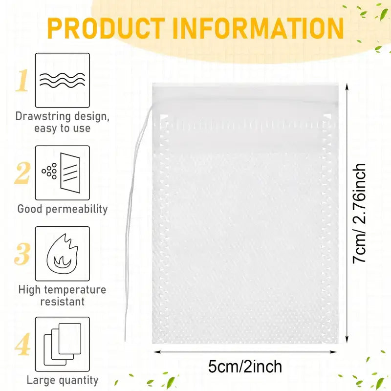 Disposable Fabric Drawstring Tea Bags - 2"x2.76"