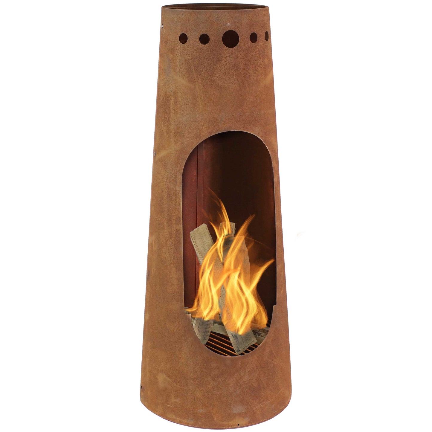 50 in Santa Fe Wood Burning Chiminea Fire Pit with Log Grate