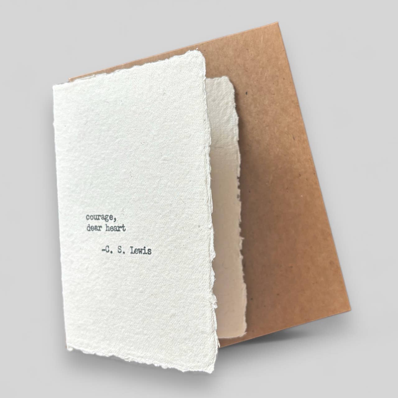Handmade typewritten sympathy card