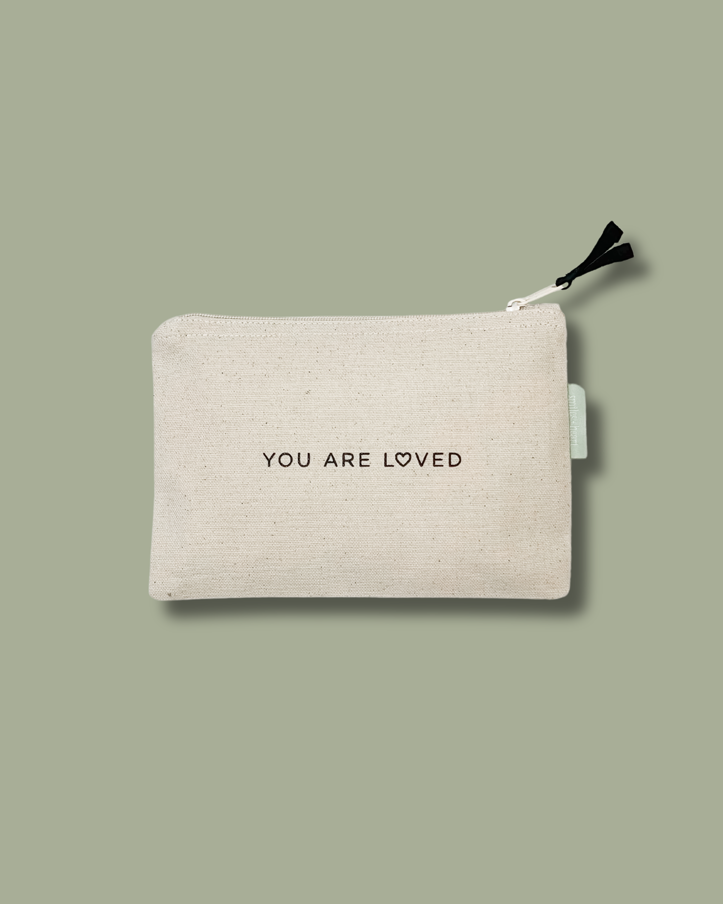 Live Joyfully Small Canvas Zipper Pouch