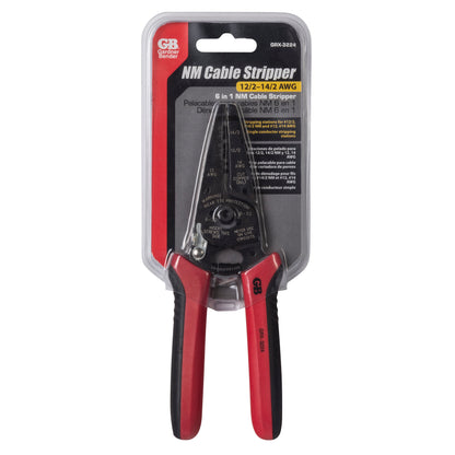Gardener BenderDual NM Cable Stripper, Strips Both #12/2 and #14/2 NM Cable, Strips #12 and #14 AWG Single Cond, Power Spring Return, Pliers Nose, Locking Handle