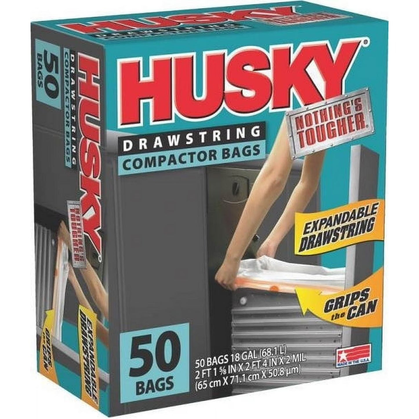 Husky 18 Gal Exp Drawstring 50 Ct White Compactor Bag