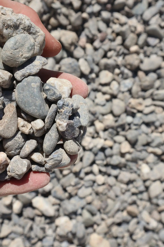 3/4 Grey Washed River Rock