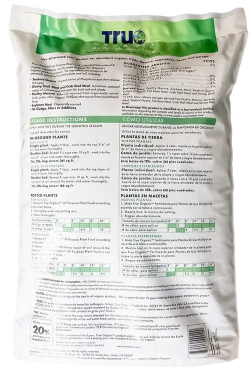 True-Organic All Purpose Plant Food 4lb.