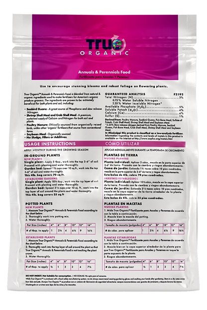 True-Organic Annuals & Perennials Food 4lb.