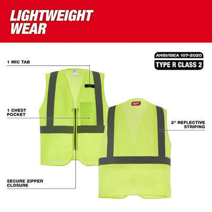 Milwaukee Class 2 High Visibility Yellow Performance Safety Vest