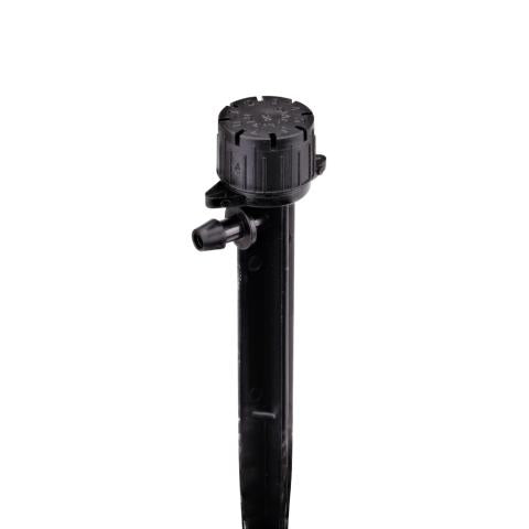 Rain Drip Adjustable Flow Bubbler, Full-Circle Pattern, 8 Stream, with 1/4 in. Barbed Inlet on 5 in. Stake