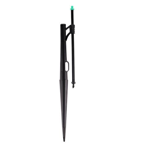 Rain Drip Winged Jet Assembly, Quarter-Circle Pattern, Fan Spray, with 1/4 in. Barbed Inlet on 13 in. Stake with Adjustable Riser