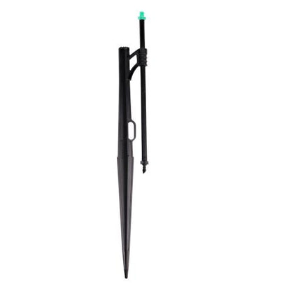 Rain Drip Winged Jet Assembly, Quarter-Circle Pattern, Fan Spray, with 1/4 in. Barbed Inlet on 13 in. Stake with Adjustable Riser