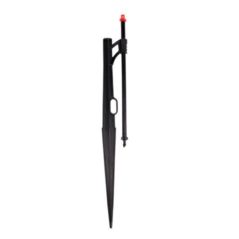 Rain Drip Winged Jet Assembly, Full-Circle Pattern, Fan Spray, with 1/4 in. Barbed Inlet on 13 in. Stake with Adjustable Riser