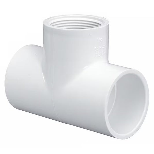 1/2" PVC Tee SOC x SOC x FPT