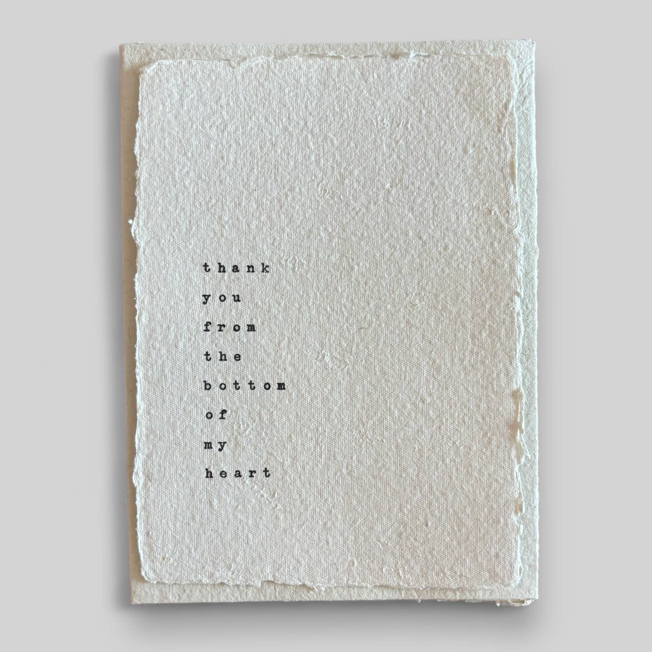 Handmade typewritten thankyou card