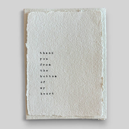 Handmade typewritten thankyou card